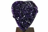 Amethyst Geode Section on Metal/Wood Stand - Uruguay #139816-1